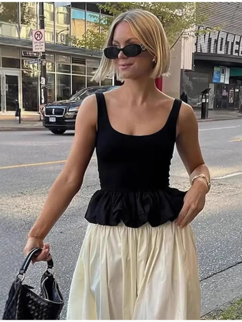 Graceful Allure: Elegant Pleated Backless Sleeveless Maxi Dress